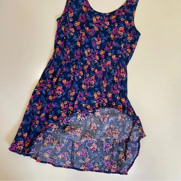 Forever 21 Floral Print Tie-back Sleeveless Purple and Blue Mini Halter Dress - Picture 4 of 16